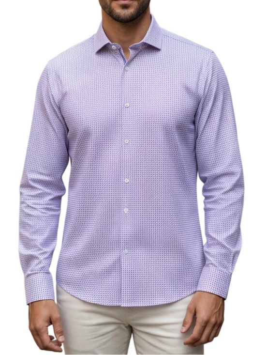 Bugatchi Other - Bugatchi James AirBlue Long Sleeve Button Up Shirt Red & Blue Geometric Print 2X